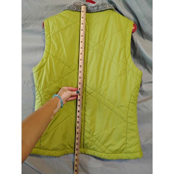 Columbia Womens Vest Large Green Quilted Zip Sherpa Collar Outdoor - Picture 5 of 5